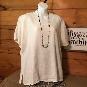 Flax linen top size med off white